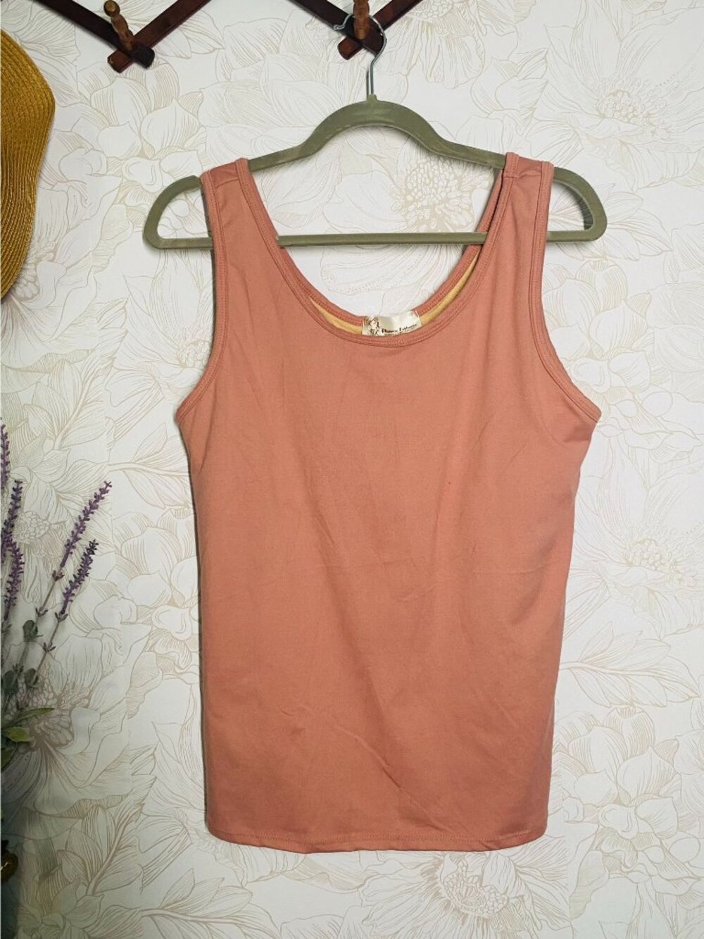 Phience Fashions Womens Sleeveless Rust Tank Top With Built-In Bra - Size 1XL